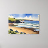 "Where Sky Meets Quiet Sand" - Devon Seascape Leinwanddruck (Vorderseite)