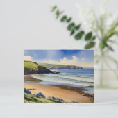 "Where Sky Meets Quiet Sand" - Devon Seascape Postkarte (Stehend Vorderseite)