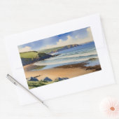 "Where Sky Meets Quiet Sand" - Devon Seascape Rechteckiger Aufkleber (Umschlag)