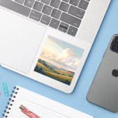 Where The Land Breathes - Square Vinyl Aufkleber (Laptop mit iPhone)