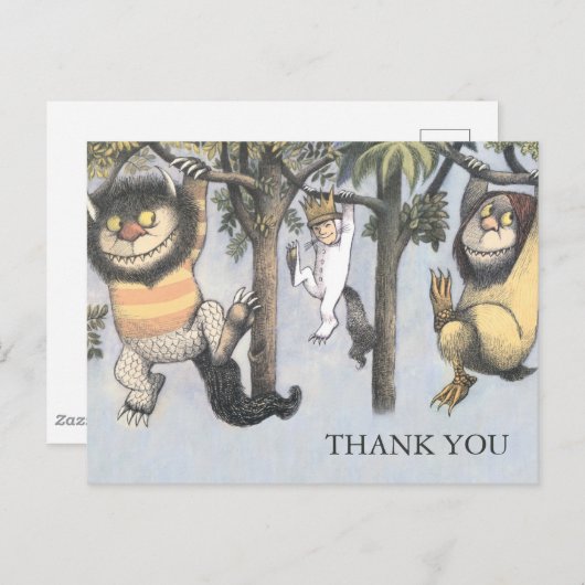 Where the Wild Things Are Baby Shower Thank You Postkarte (Vorne/Hinten)