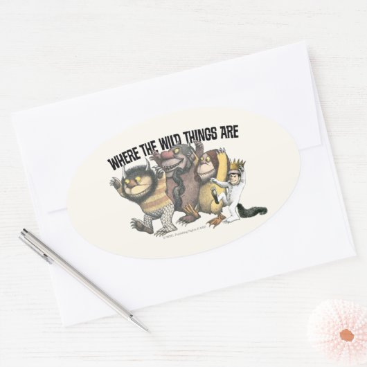 Where the Wild Things Are Characters & Logo Ovaler Aufkleber (Umschlag)