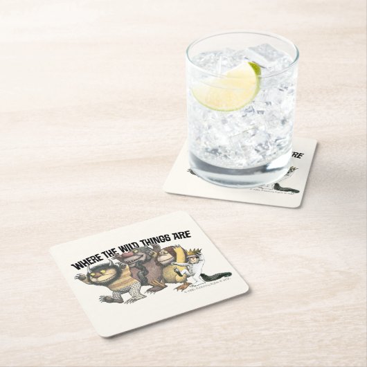 Where the Wild Things Are Characters & Logo Rechteckiger Pappuntersetzer (Vor Ort)