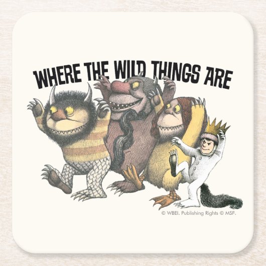 Where the Wild Things Are Characters & Logo Rechteckiger Pappuntersetzer (Vorderseite)