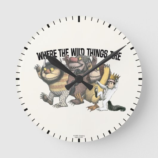 Where the Wild Things Are Characters & Logo Runde Wanduhr (Vorderseite)