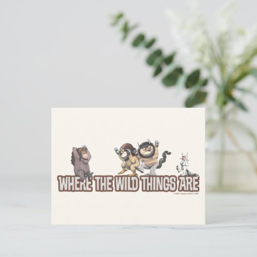 Where the Wild Things Are Characters on Logo Postkarte (Stehend Vorderseite)
