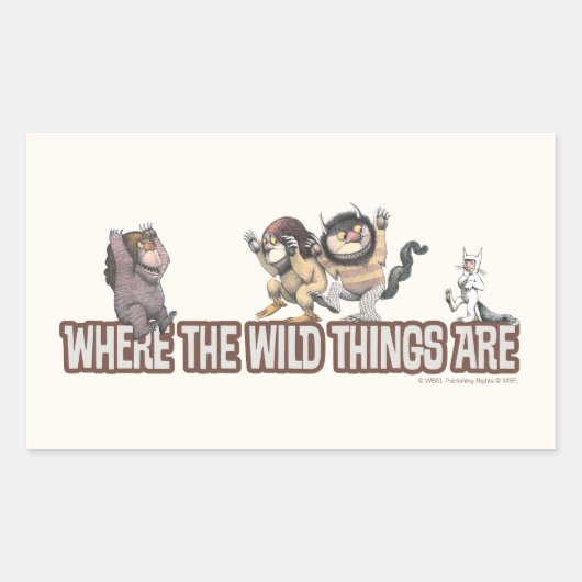 Where the Wild Things Are Characters on Logo Rechteckiger Aufkleber (Vorderseite)