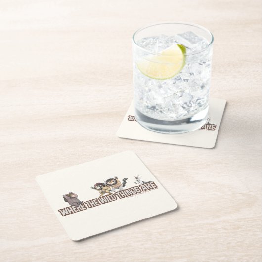 Where the Wild Things Are Characters on Logo Rechteckiger Pappuntersetzer (Vor Ort)