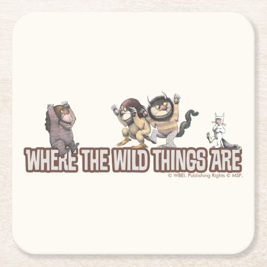 Where the Wild Things Are Characters on Logo Rechteckiger Pappuntersetzer (Vorderseite)