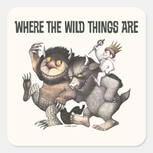 Where the Wild Things Are Characters Quadratischer Aufkleber (Vorderseite)