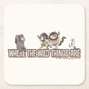 Where the Wild Things Are Charaktere auf Logo Rechteckiger Pappuntersetzer