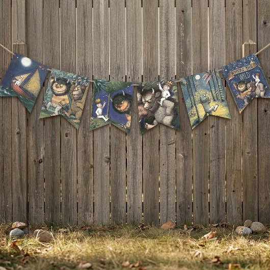 Where the Wild Things Are Illustrated Wimpelkette