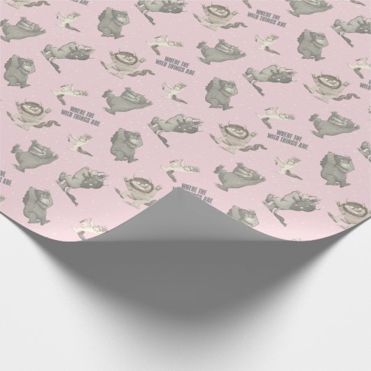 Where the Wild Things Are Pink Star Pattern Geschenkpapier (Ecke)