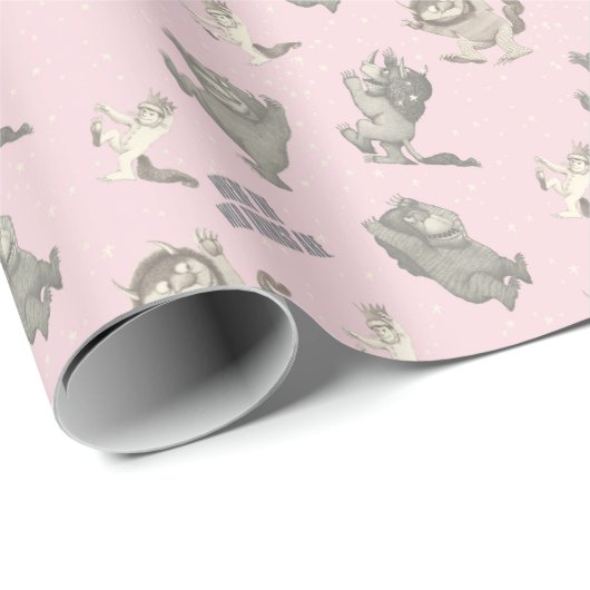 Where the Wild Things Are Pink Star Pattern Geschenkpapier (Rolleneckpunkt)