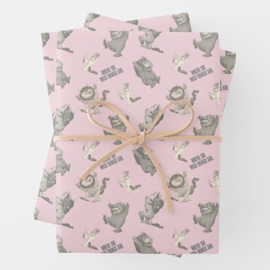 Where the Wild Things Are Pink Star Pattern Geschenkpapier Set (Beispiel)