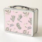 Where the Wild Things Are Pink Star Pattern Metall Brotdose (Rückseite)