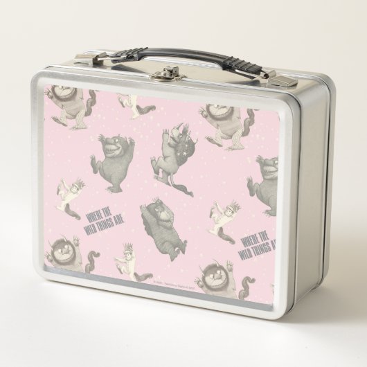 Where the Wild Things Are Pink Star Pattern Metall Brotdose (Vorderseite)