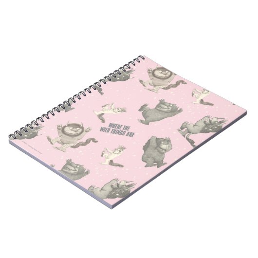 Where the Wild Things Are Pink Star Pattern Notizblock (Linke Seite)