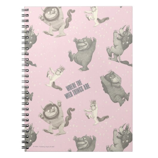 Where the Wild Things Are Pink Star Pattern Notizblock (Vorderseite)