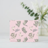 Where the Wild Things Are Pink Star Pattern Postkarte (Stehend Vorderseite)