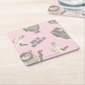 Where the Wild Things Are Pink Star Pattern Rechteckiger Pappuntersetzer (angewinkelt)
