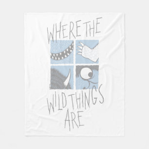 Where The Wild Things Are   Quadratisches Grafikde Fleecedecke