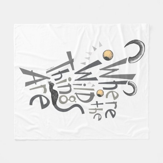 Where the Wild Things Are Quote Graphic Fleecedecke (Vorderseite (Horizontal))