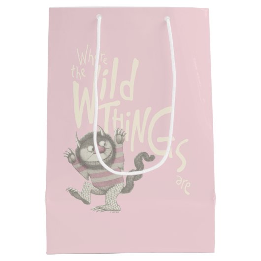 Where the Wild Things Are Quote - Pink Mittlere Geschenktüte (Rückseite)