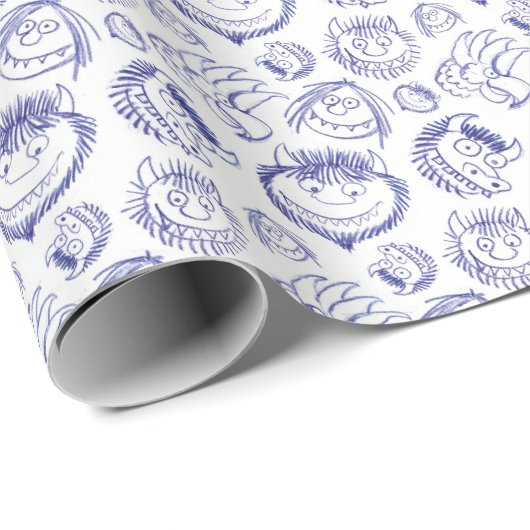 Where the Wild Things Are Sketch Pattern Geschenkpapier (Rolleneckpunkt)