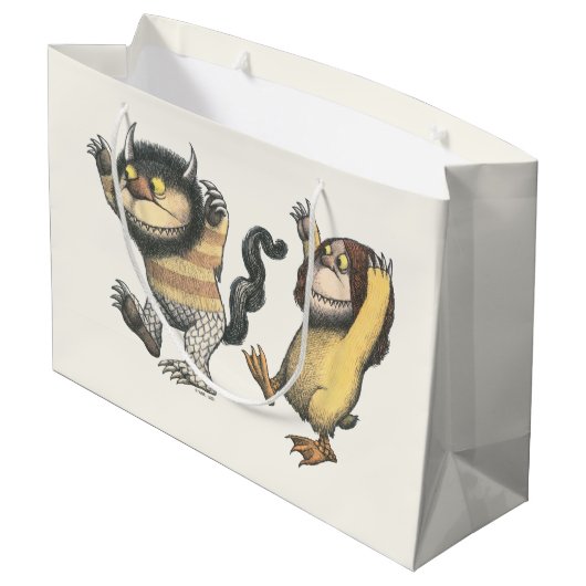 Where the Wild Things Are | Two Wild Things Große Geschenktüte (Rückseite Schrägansicht)