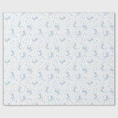 Where the Wild Things Blue Floral Birthday Pattern Geschenkpapier (Flach)