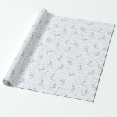 Where the Wild Things Blue Floral Birthday Pattern Geschenkpapier (Ungerollt)