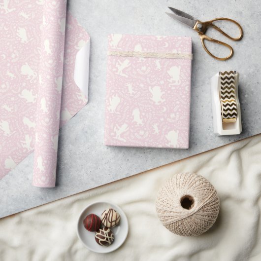 Where the Wild Things Pink Floral Pattern Geschenkpapier (Kunsthandwerk)
