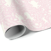Where the Wild Things Pink Floral Pattern Geschenkpapier (Rolleneckpunkt)