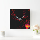 Where There is Smoke Acrylic Wall Clock, Square Quadratische Wanduhr (Zuhause)