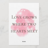 Where Two Hearts Meet Wedding Invitation Einladung (Rückseite)