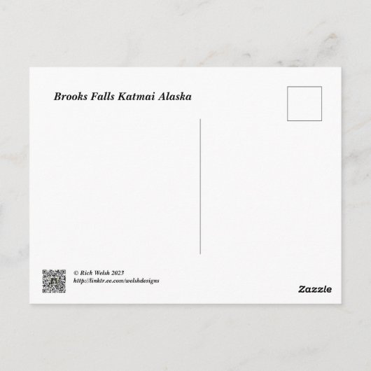 Where we going mom, Brooks Falls Alaska Postkarte (Rückseite)