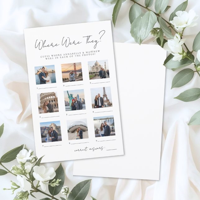 Where Were They Bridal Shower Game (Where Were They Bridal Shower Game)