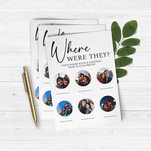 Where Were They Wedding Engagement Party Game