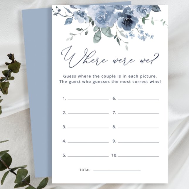 Where Were We Dusty Blue Bridal Shower Game (Von Creator hochgeladen)