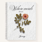 Where Words Bloom – Personalized Writing Journal Notizblock (Vorderseite)