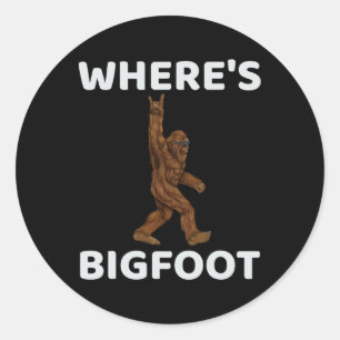 Wheres Bigfoot for Men - Fun Sasquatch Men Runder Aufkleber