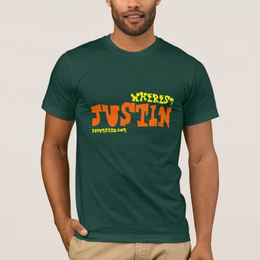WHERES JUSTIN? SHIRT (Vorderseite)