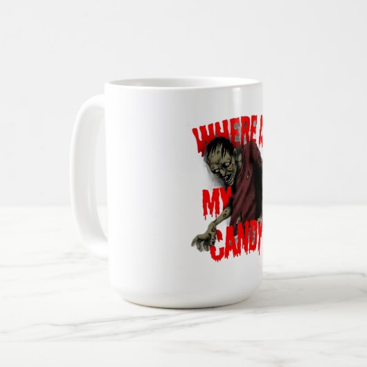 Where's My Candy T-shirt Kaffeetasse (Vorderseite Links)