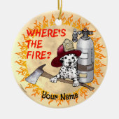 Wheres the Fire Firefighter Keramik Ornament (Vorne)