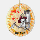 Wheres the Fire Firefighter Keramik Ornament (Links)