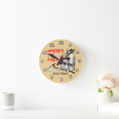 Wheres the Fire Firefighter Runde Wanduhr (Zuhause)