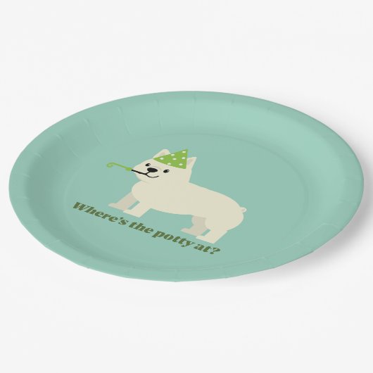 Where's the potty at? pappteller (Schrägansicht)