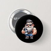 Whey Protein Gnome Vater Funny Bodybuilder Graphic Button (Vorne & Hinten)