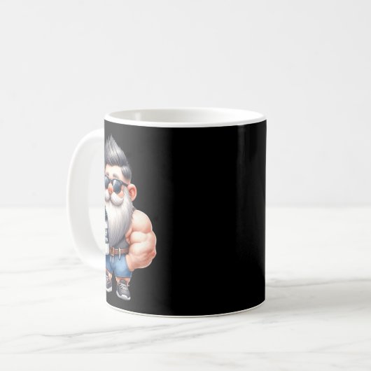Whey Protein Gnome Vater Funny Bodybuilder Graphic Kaffeetasse (Vorderseite Links)